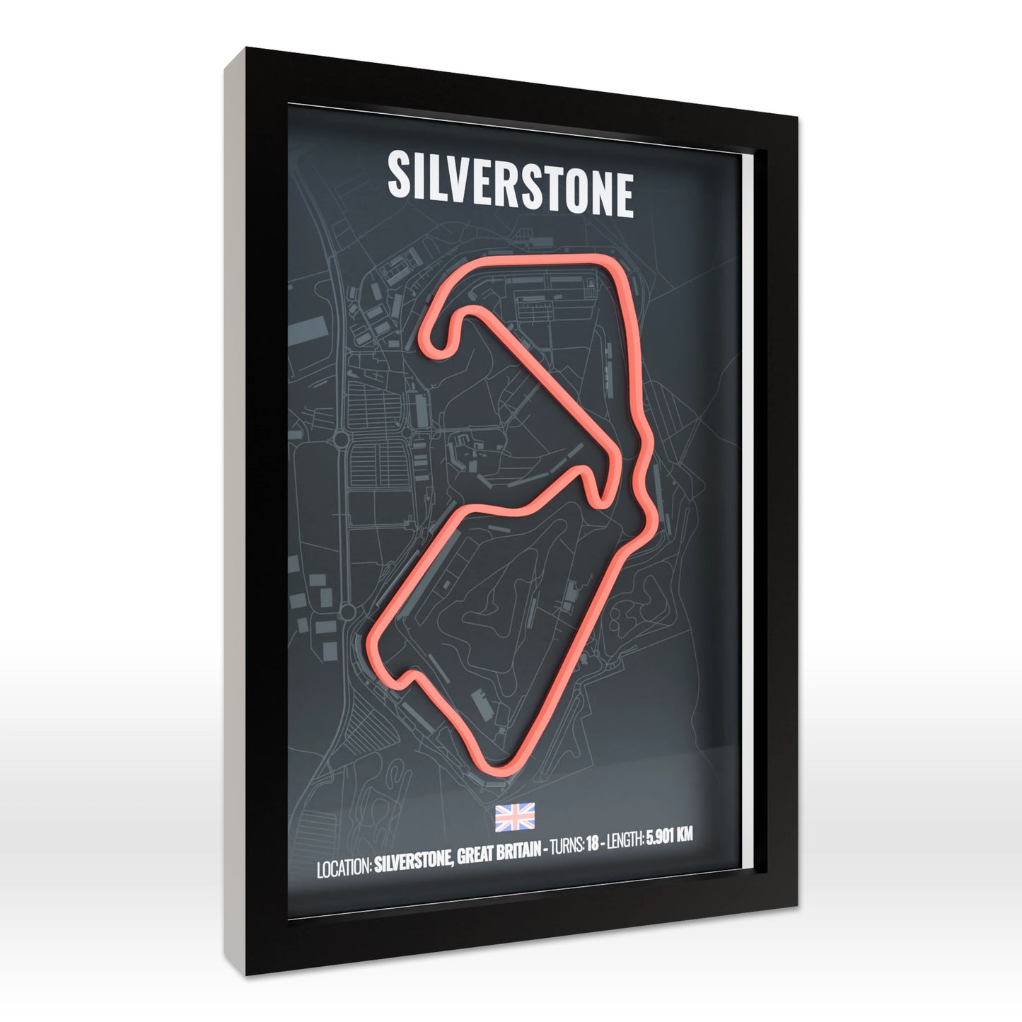 Silverstone Circuit 3D Poster