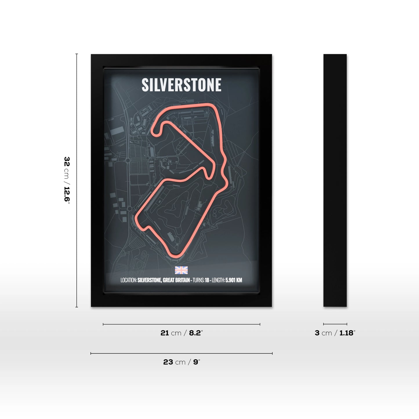 Silverstone Circuit 3D Poster